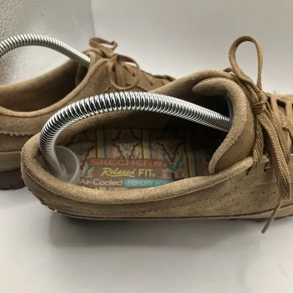 NEW SKECHERS Shoe 8.5 BIKER RELAX FIT CONTAINED Suede LaceUp Comfort Sneaker (K) - Picture 6 of 12